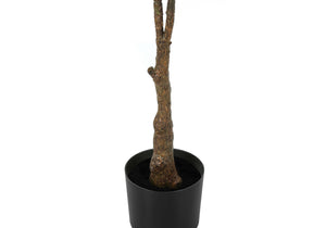 English Elm Artificial 52" Tall Rubber Tree - Lifelike Indoor Faux Plant, Real Touch Leaves In Black Pot B2710P220028