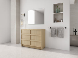 English Elm 42" Freestanding Bathroom Vanity Plywood Build Soft-close Doors Dune Oak Finish W999P392896