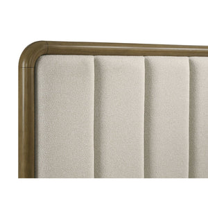 English Elm Bernardo Eastern King Panel Bed with Boucle Headboard in Warm Nutmeg Finish B062S01776