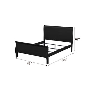 English Elm Louis Philippe Elegant Black 2-Piece Bedroom Set: Twin Sleigh Bed & Stylish Nightstand Ensemble B2726S00182
