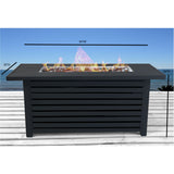 English Elm Steel Propane/Natural Gas Outdoor Fire Pit Table With Lid