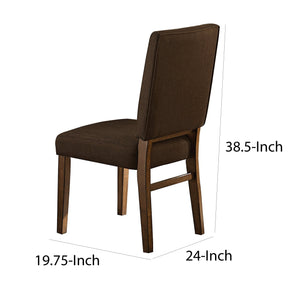 English Elm Wood Frame Upholstered Dining Chairs with Walnut Finish Padded Seats Set of 2 B056P412645