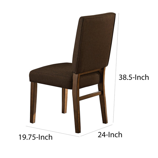English Elm Wood Frame Upholstered Dining Chairs with Walnut Finish Padded Seats Set of 2 B056P412645