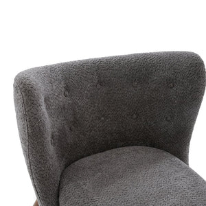 English Elm Swivel Club Chair Barrel Back Faux Leather 360 Degree Turn Living Room Accent Dark Grey N776P246078D