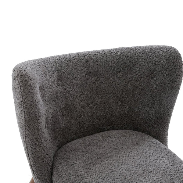 English Elm Swivel Club Chair Barrel Back Faux Leather 360 Degree Turn Living Room Accent Dark Grey N776P246078D