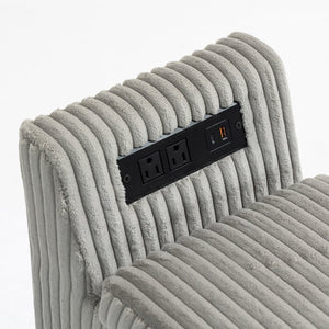 English Elm Modular Coffee Table With Storage, Usb Ports & Cupholders - Stylish Gray Accent For Living Rooms W3098P256999