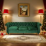 Christopher Knight Home® - Noble House - - Durable 3-Seater Emerald Velvet Sofa, Combining Luxurious Comfort With Timeless Design, Perfect For Elegant Living Spaces, Featuring Plush Upholstery For Relaxation And A Touch Of Sophisticated Style