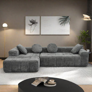 English Elm Modern Chenille Tufted Sleeper Sofa with Usb Port and Storage for Guest Rooms W1183S00009