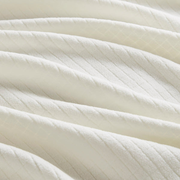 JLA Home True North by Sleep Philosophy - Blanket — Ultra-Soft Microfleece Throw with Subtle Grid, Anti-Pilling, OEKO-TEX Certified Comfort Ivory TN51-0542
