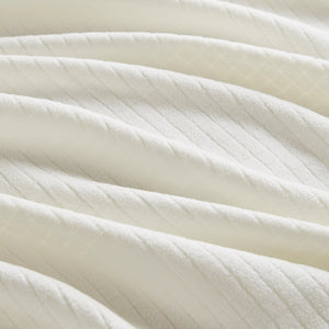 JLA Home True North by Sleep Philosophy - Blanket ultra-soft microfleece throw with subtle grid texture, anti-pilling finish, OEKO-TEX safe comfort Ivory TN51-0543