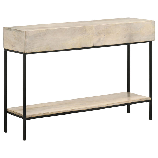 English Elm Terrace Solid Mango Wood Console Table with Drawers Whitewashed Foyer Accent B062P451718