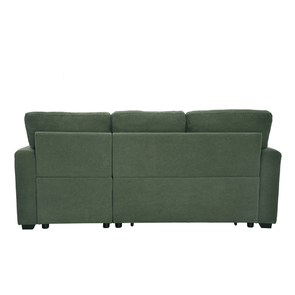 English Elm Sleeper Sectional with Storage Chaise Tufted Polyester Sofa Bed for Small Spaces W5568S00041