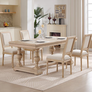 English Elm French Country Dining Chairs Set Of 2 – Elegant Upholstered Square Back, Stylish Comfort For Dining W3426P324534