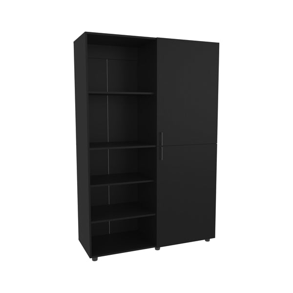 English Elm Wengue Elegant 2-Door Wardrobe with Open Storage Shelves, Melamine Finish, 72.4"H x 47.2"W Organizer B062S01280