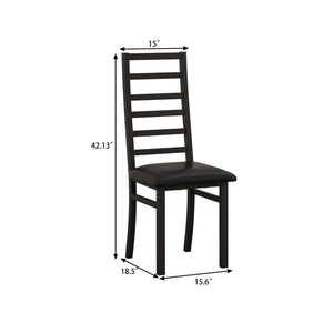 English Elm Retro Extendable Dining Set with Metal Frame and 4 Steel Chairs, Space-Saving Modern Farmhouse Elegance Black+Gery W757S00034