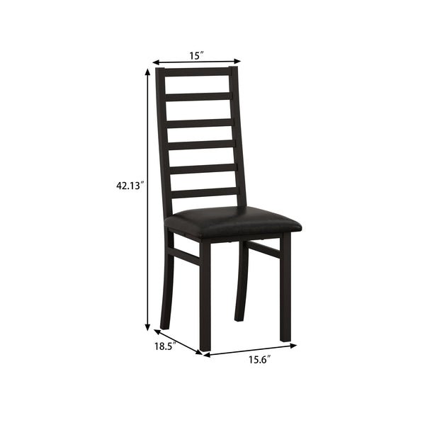 English Elm Retro Extendable Dining Set with Metal Frame and 4 Steel Chairs, Space-Saving Modern Farmhouse Elegance Black+Gery W757S00034