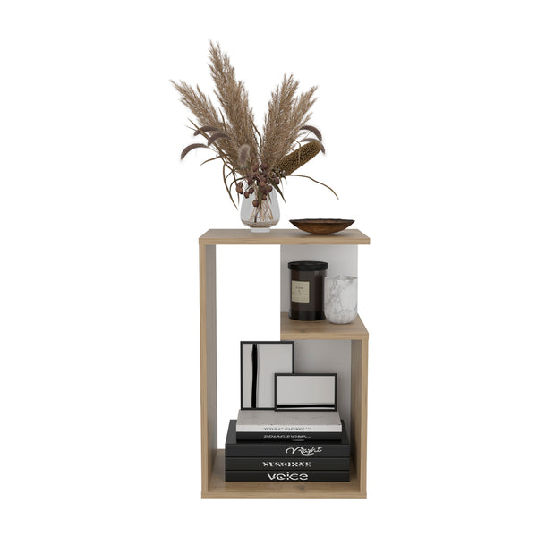 English Elm Everet 25" 3-Tier Shelf Side Table — Compact Multicolor End Table with Sturdy Particle Board Storage B070P363822