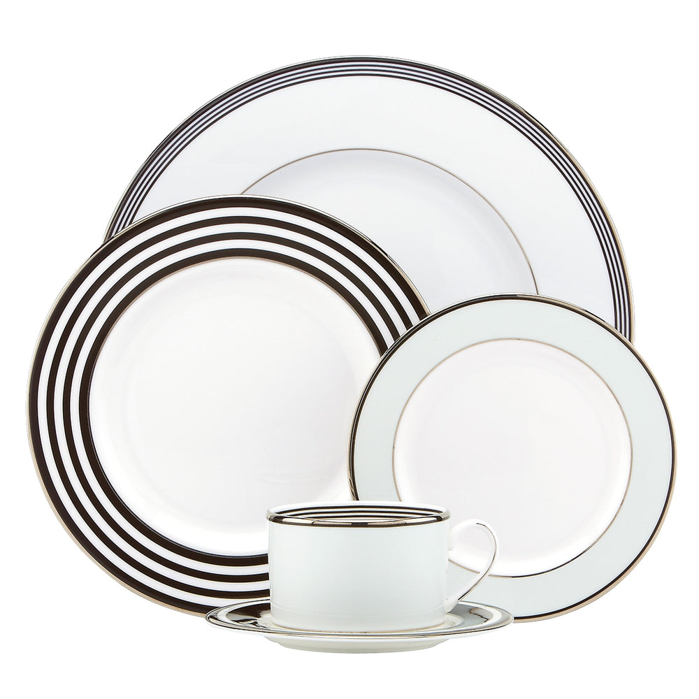 Lenox Kate Spade Parker Place 5-Piece Place Setting Blue, WHITE BONE CHINA 836024