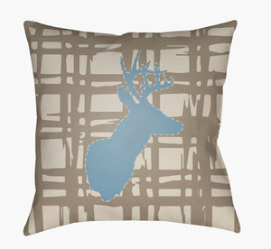 Livabliss Deer Woven Polyester Accent Pillow Rustic Lodge Motif for Farmhouse Living Rooms DEER001-1818