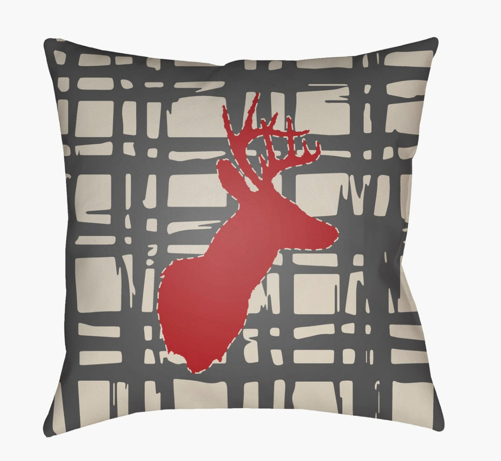 Livabliss Deer Motif Woven Polyester Throw Pillow Rustic Cabin Style for Sofa or Bed DEER003-2020