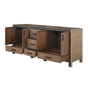 English Elm Rustic Barnwood Double Bath Vanity – 80" W, Farmhouse Charm With Ample Storage & Quick Setup! B2731P260744-GIGA