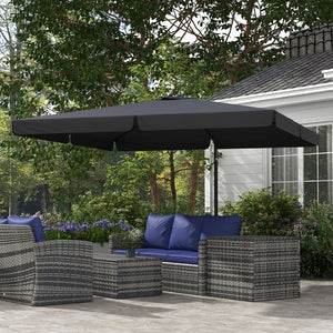 English Elm Outsunny 10' Square Cantilever Patio Umbrella With Adjustable Tilt, Crank Lift & Durable Aluminum Frame W2225P174272-GIGA