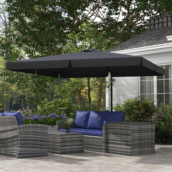 English Elm Outsunny 10' Square Cantilever Patio Umbrella With Adjustable Tilt, Crank Lift & Durable Aluminum Frame W2225P174272-GIGA