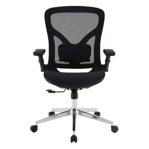 OSP Home Furnishings Matrix Ergonomic Mesh Manager Chair with 4d Arms Lumbar Support and Chrome Base EMH60949C-3