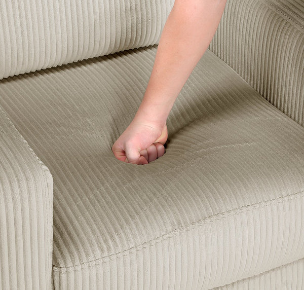 English Elm Modern Track Arm Side Chair with Plush Corduroy Upholstery, Cushioned Seat and Faux Wood Legs for Cozy Living Spaces taupe 31.5 L x 23 W x 25 H B011P362564