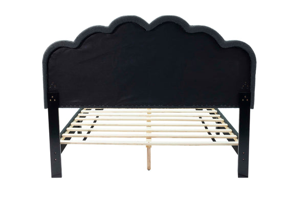 English Elm Queen Corduroy Platform Bed with Plush Headboard, High Footboard, Under-Bed Drawer Storage, Modern Design Charcoal 7 L x 28 W x 64 H B089P238570