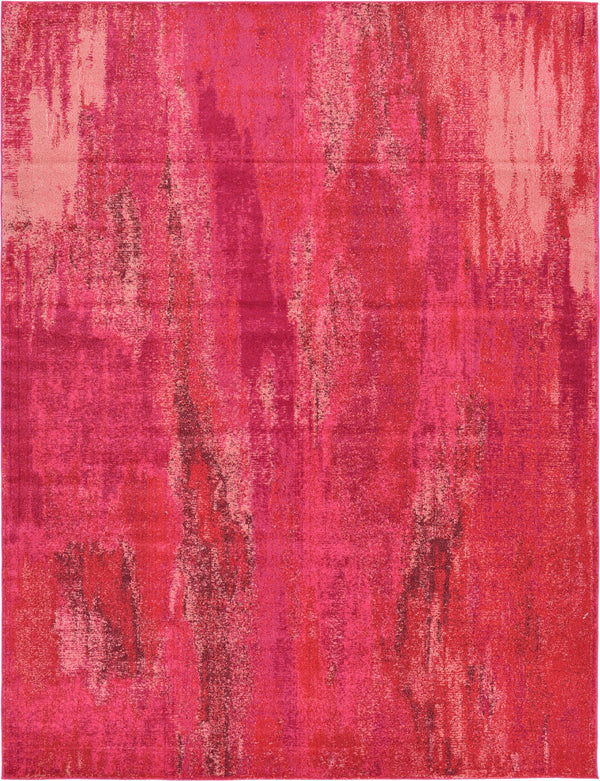 Unique Loom Jardin Lilly Machine Made Abstract Rug Pink, Brown/Burgundy/Ivory/Puce/Purple/Red/Pink/Salmon 9' 0" x 12' 2"