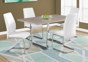English Elm Dining Table, 60" Rectangular Taupe Laminate With Chrome Legs – Modern Versatile Centerpiece For Any Space B2710P286991