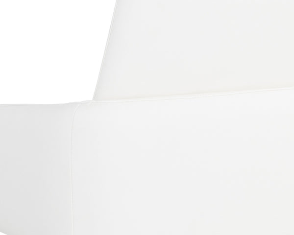 Sunpan Carlo Dining Armchair - Stylish Faux Leather Seat with Curved Armrests and Durable Iron Legs Gold / Dillon Snow