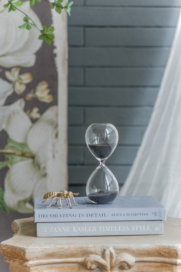 English Elm Set Of 2 Ferdinand 30-Minute Hourglasses - Elegant Black Sand Timers For Stylish Home Decor W2078P278142-GIGA