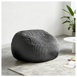 English Elm High-grade memory foam bean bag chair in gray — ultra plush ergonomic support, durable faux suede, anti-slip base W3737P373850