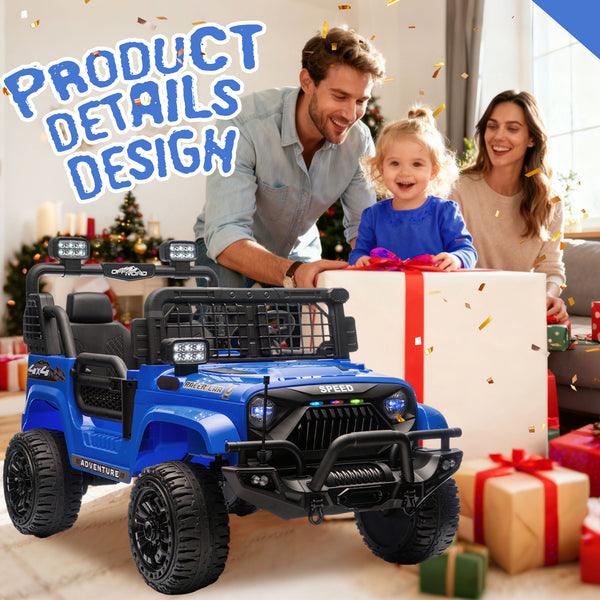 English Elm 24v Two-seat Kids Electric Ride on Truck with Parental Remote and Off-road Suspension W1578P375446