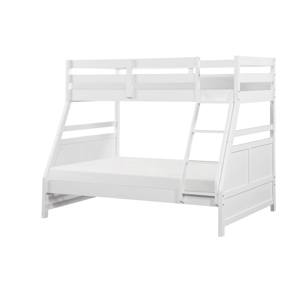 English Elm Bunk Bed Twin Over Solid Wood Frame with Guard Rails for Kids Shared Rooms White B011S02318