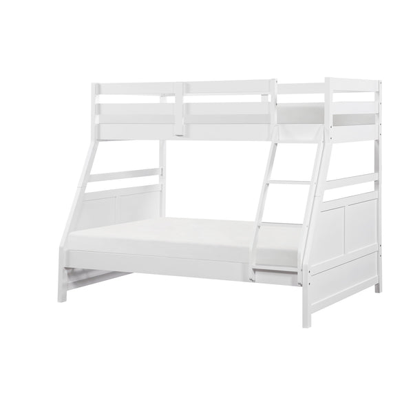 English Elm Bunk Bed Twin Over Solid Wood Frame with Guard Rails for Kids Shared Rooms White B011S02318