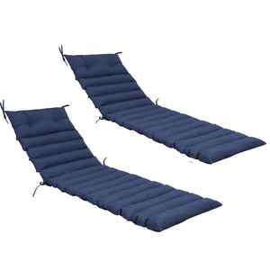 English Elm New Set of 2 Uv Resistant Polyester Chaise Lounge Cushions for Outdoor Patio Use Antique Blue,Blue W419P460513