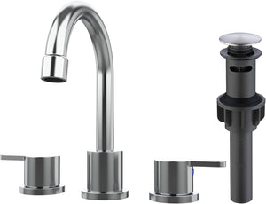 English Elm Widespread 2-Handle Bathroom Faucet 8" Centerset High-Arch Gooseneck 360° Swivel Water-Saving Chrome T3177P351677