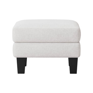 English Elm Fabric Ottoman with Thick Coil-Spring Cushion, 100% Polyester Upholstery, Solid Wood Legs, 23×23×17" Beige W109741865