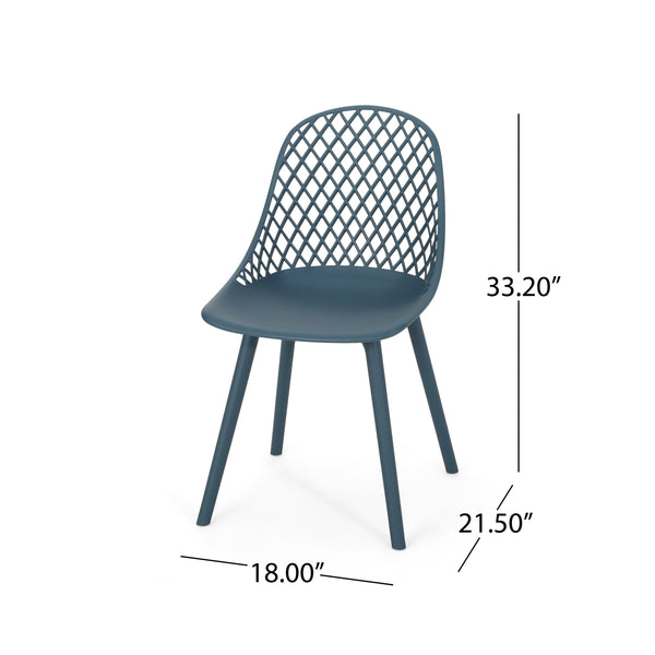 English Elm Christopher Knight Home® - LILY Outdoor Dining Chair with Weather-Resistant Polypropylene, Diamond Mesh Design for Durability Green 27.5 L x 21.2 W x 20.3 H 69070.00GRN