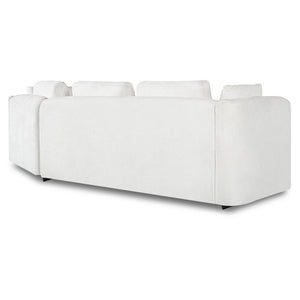 English Elm 116.5" Curved Modular Sofa Deep Cloud Cushions Off-white Fabric Modern Living Room N758T989900A