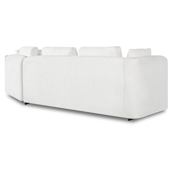 English Elm 116.5" Curved Modular Sofa Deep Cloud Cushions Off-white Fabric Modern Living Room N758T989900A