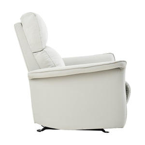 English Elm Manual Rocker Recliner Chair In Soft Pu Leather - Space-Saving Comfort For Nurseries & Living Rooms W1028S00048
