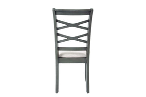 English Elm 6 6-Pcs Dining Set Rustic Gray Rectangular Table with Bench & 4 Padded Ladder-Back Chairs for Cozy Meals B089S00178