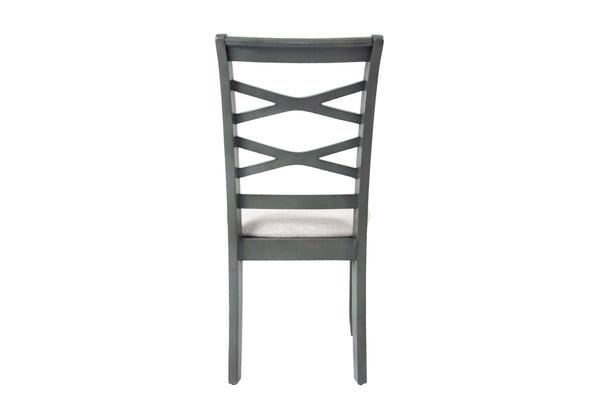 English Elm 6 6-Pcs Dining Set Rustic Gray Rectangular Table with Bench & 4 Padded Ladder-Back Chairs for Cozy Meals B089S00178