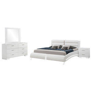 English Elm Fillmore White 4-Piece Eastern King Bedroom Set - Modern, Sleek Design With Ample Storage & Style B062S01371