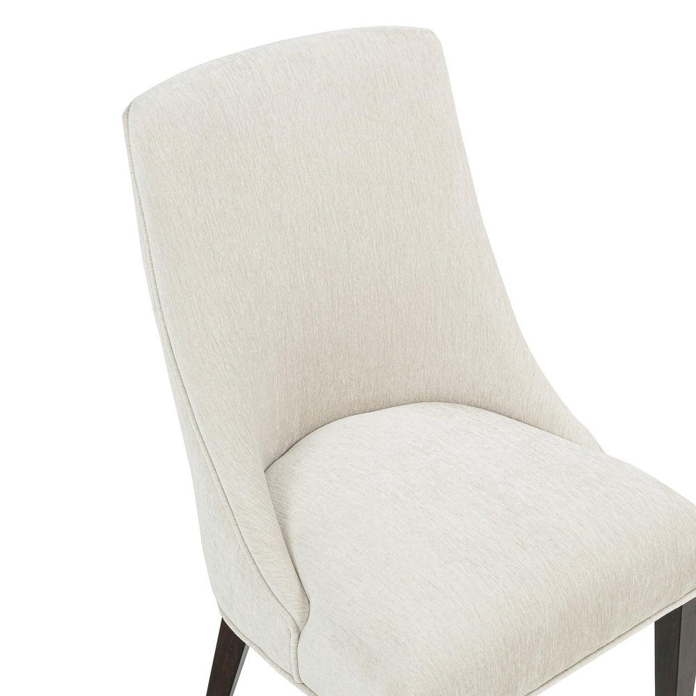 English Elm Beever Wood Chenille Dining Chairs Set Of 2 - Cream Upholstered, Ergonomic Design & Durable Frame B365P397756