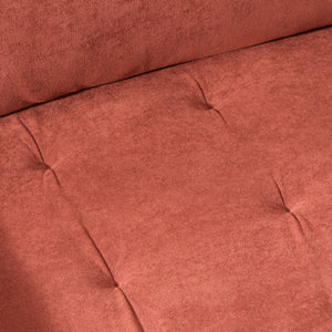 English Elm 103 Luxurious Cloud Velvet Sofa with High-Elastic Sponge Cushion, Deep-Seated Comfort for Living Spaces Brick red W2290S00010